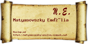 Matyasovszky Emília névjegykártya